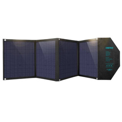 Choetech duża rozkładana ładowarka solarna słoneczna fotowoltaiczna 80W  USB Typ C (Power Delivery) / 2x USB (Quick Charge / 2,4A) (158 x 41 cm) czarny (SC007)
