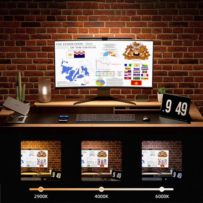 Choetech E1132 screen lamp with backlight - gray