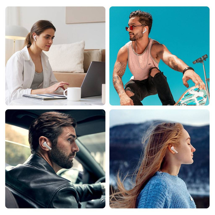 Choetech kopfhörer kabelloses TWS mit hülle laden weiß (BH-T08)