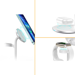 Choetech Induktionsladegerät (MagSafe-kompatibel) Ständer für iPhone, Apple Watch, AirPods weiß (T585-F)