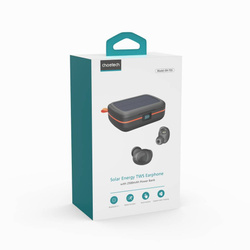 Choetech kopfhörer kabelloses TWS wasserdicht mit Solarpanel und eingebauter 2500mAh Powerbank schwarz (BH-T05)