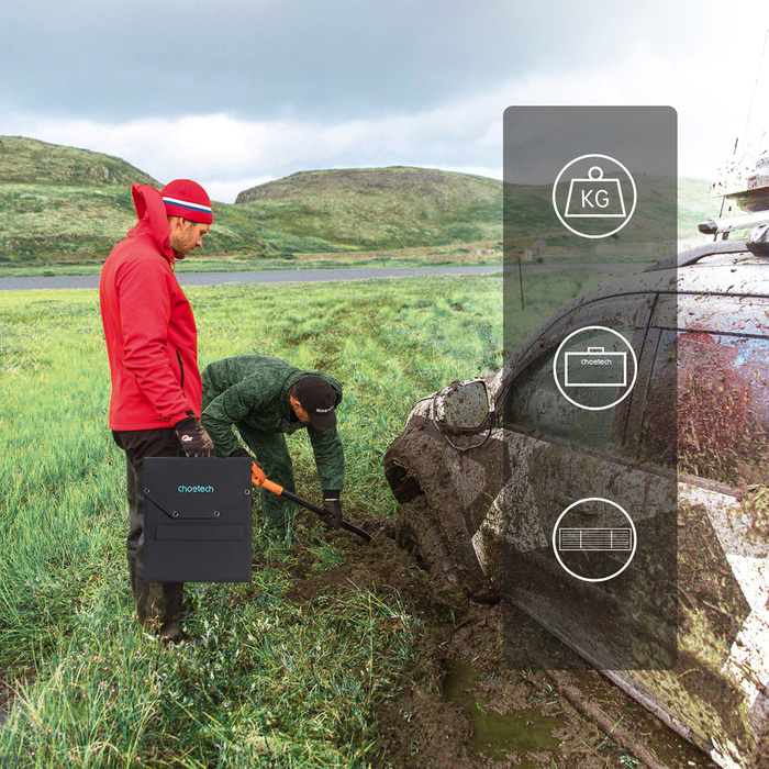 Choetech 100W faltbar 2x USB 1x USB C PD QC schwarz (SC009-V2)