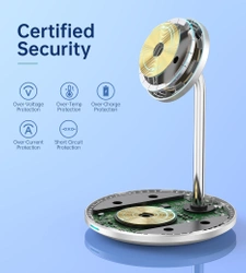 Choetech ładowarka bezprzewodowa Qi 15W do iPhone i AirPods uchwyt magnetyczny kompatybilny z MagSafe srebrny (T581-F)