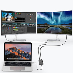 Choetech Adapter Splitter USB Typ C Thunderbolt 3 (40Gbps) - 2x DisplayPort 4K 60Hz schwarz (HUB-D03)