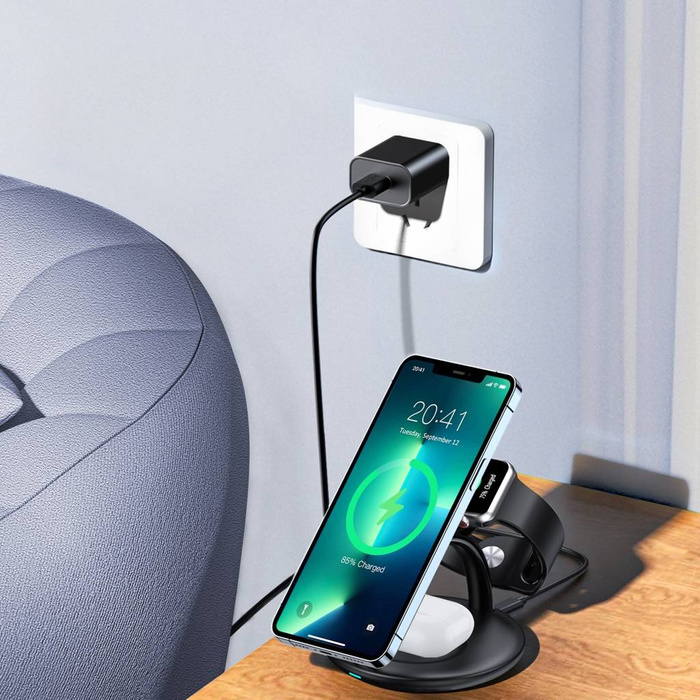 Choetech inductive 3-in-1 charging station iPhone 12/13/14, AirPods Pro, Apple Watch black (T587-F)