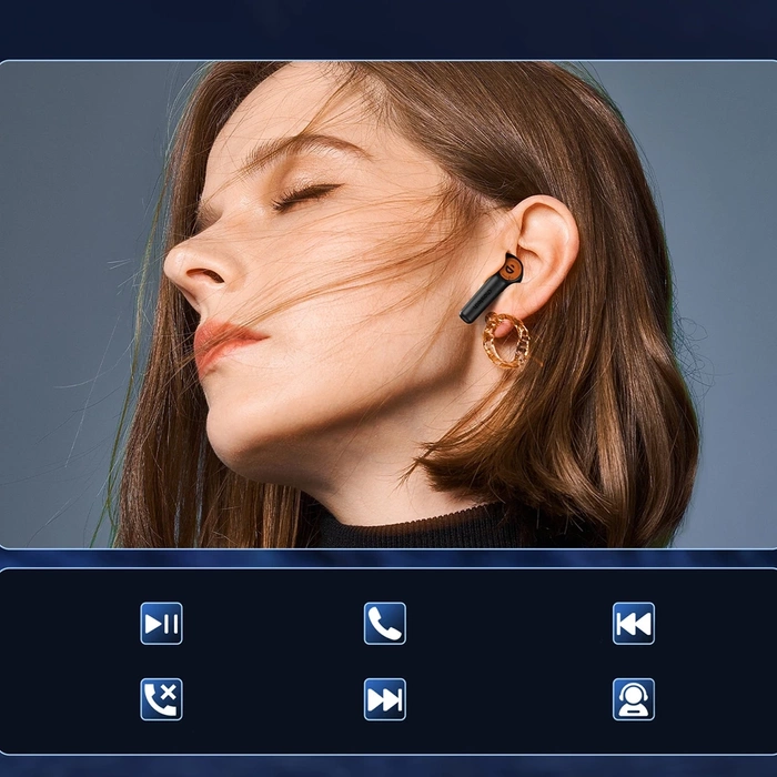 Słuchawki Choetech BH-T19 EyeAura Minion bezprzewodowe TWS douszne Bluetooth 5.3 IPX4 - czarne