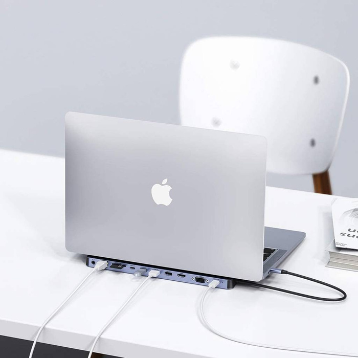 Choetech stacja dokująca adapter hub USB Typ C 11w1 100W PD szary (HUB-M20)