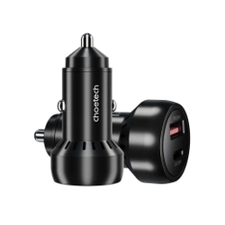 Ładowarka samochodowa Choetech TC0014 USB-C USB-A PD 60W z podświetleniem LED - czarna