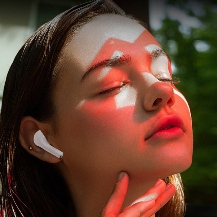 Choetech headphones wireless TWS with case charging white (BH-T08)