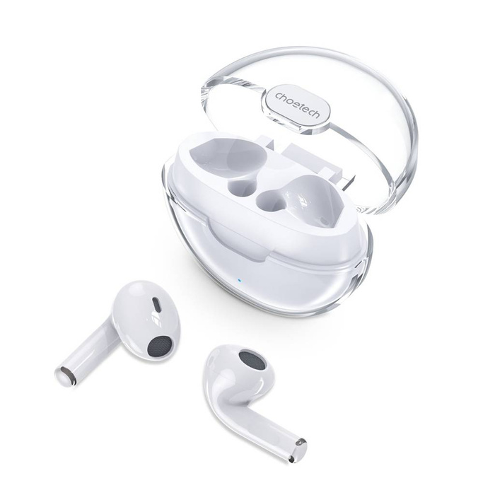 Choetech headphones wireless TWS with case charging white (BH-T08)