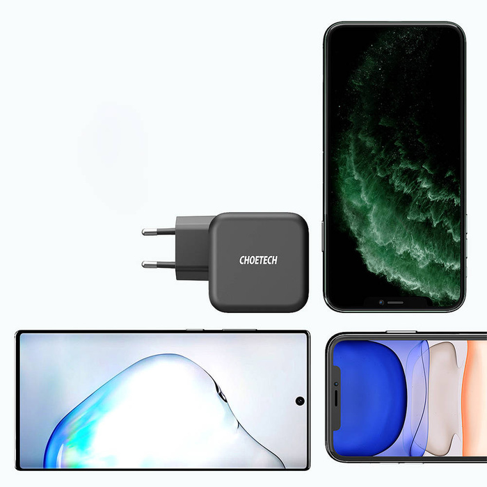 Choetech schnell ladergerät GaN USB Typ C 61W 3A Power Delivery schwarz (Q6006)