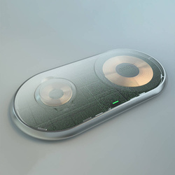 Choetech charger wireless Qi 2in1 for smartphones / Apple Watch with stand (MFI) USB Type C white (T317)