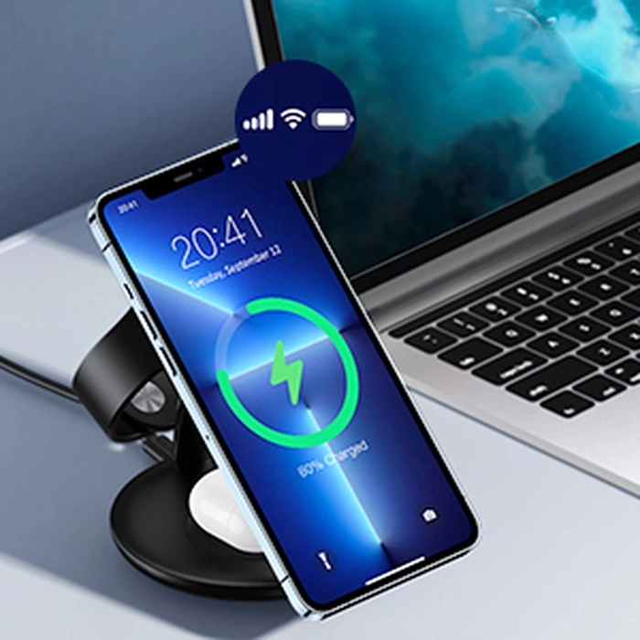 Choetech inductive 3-in-1 charging station iPhone 12/13/14, AirPods Pro, Apple Watch black (T587-F)