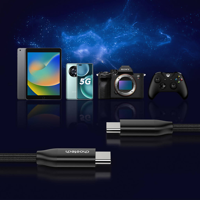 Choetech Lade- und Datenkabel USB-C - USB-C PD3.1 240W 480 Mbps 2m schwarz (XCC-1036)