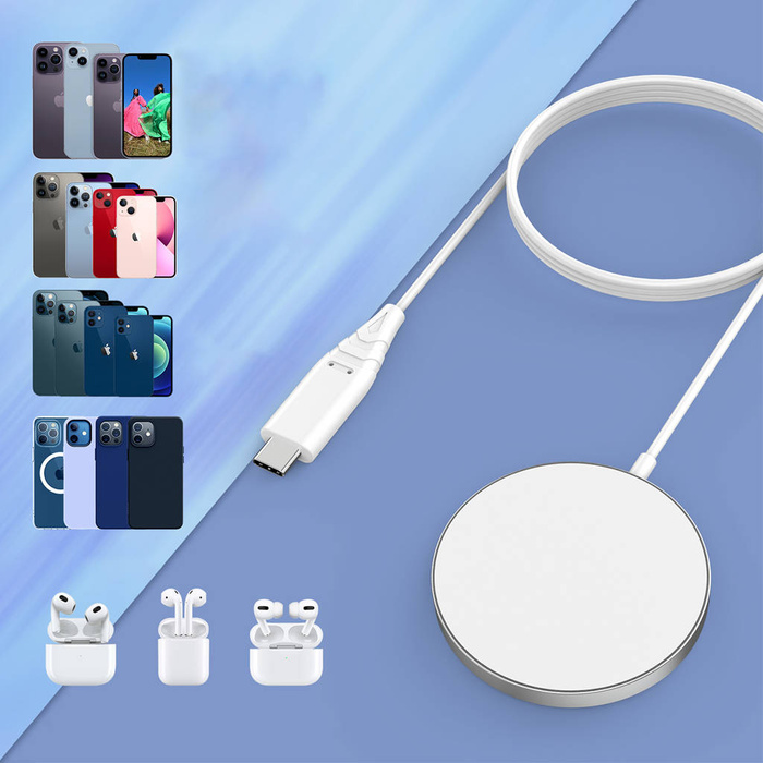 Choetech ładowarka indukcyjna 15W z kablem USB C biała (T518-F)