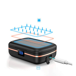 Choetech kopfhörer kabelloses TWS wasserdicht mit Solarpanel und eingebauter 2500mAh Powerbank schwarz (BH-T05)